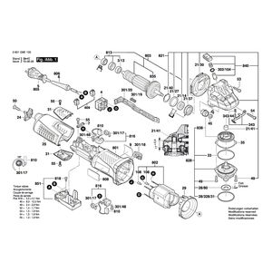 для угловой шлифмашины Bosch GWS 13-125 CIX 230 V 3601G9E100, деталировка 1