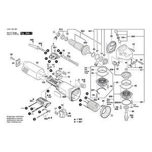 для угловой шлифмашины Bosch GWS 14-125 230 V 3601H242F2, деталировка 1