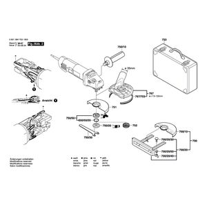 для угловой шлифмашины Bosch GWS 14-125 C 230 V 0601384703, деталировка 2