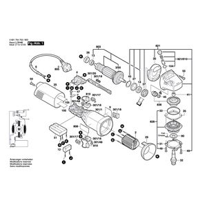 для угловой шлифмашины Bosch GWS 14-125 C 230 V 0601704703, деталировка 1