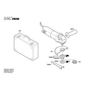 для угловой шлифмашины Bosch GWS 14-125 C 230 V 0601704703, деталировка 2