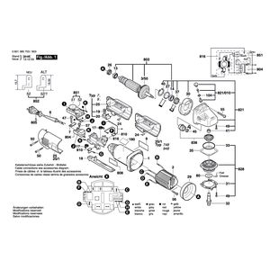 для угловой шлифмашины Bosch GWS 14-125 CE 230 V 0601385703, деталировка 1