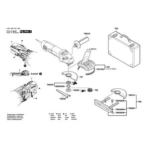 для угловой шлифмашины Bosch GWS 14-125 CE 230 V 0601385703, деталировка 2