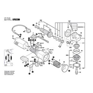 для угловой шлифмашины Bosch GWS 14-125 CE 230 V 0601705703, деталировка 1