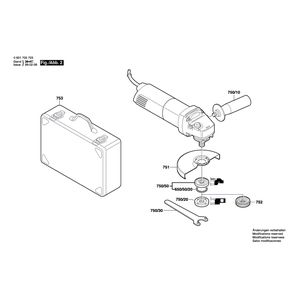 для угловой шлифмашины Bosch GWS 14-125 CE 230 V 0601705703, деталировка 2