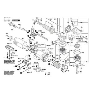 для угловой шлифмашины Bosch GWS 14-125 CI 230 V 3601H24000, деталировка 1