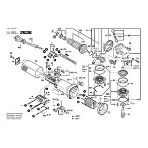 для угловой шлифмашины Bosch GWS 14-125 INOX 230 V 3601H29J00, деталировка 1