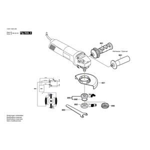 для угловой шлифмашины Bosch GWS 14-125 INOX 230 V 3601H29J00, деталировка 2