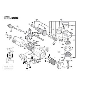 для угловой шлифмашины Bosch GWS 14-125C 230 V 0601804503, деталировка 1