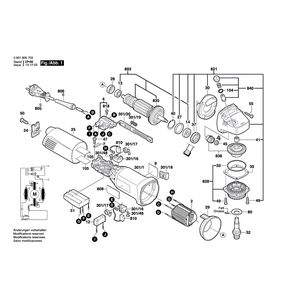 для угловой шлифмашины Bosch GWS 14-125CE 230 V 0601805703, деталировка 1