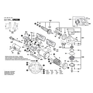 для угловой шлифмашины Bosch GWS 14-150 C 230 V 0601386703, деталировка 1