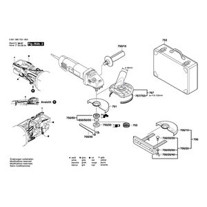 для угловой шлифмашины Bosch GWS 14-150 C 230 V 0601386703, деталировка 2