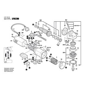 для угловой шлифмашины Bosch GWS 14-150 C 230 V 0601706703, деталировка 1