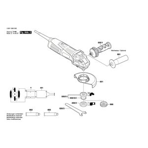 для угловой шлифмашины Bosch GWS 15-125 CI 230 V 3601G95000, деталировка 2