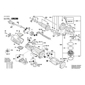 для угловой шлифмашины Bosch GWS 15-125 CIE 230 V 3601G96000, деталировка 1