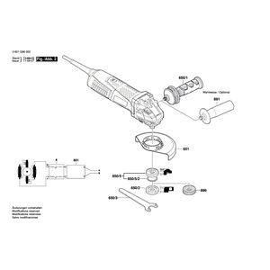 для угловой шлифмашины Bosch GWS 15-125 CIE 230 V 3601G96000, деталировка 2