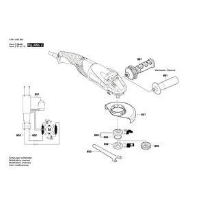 для угловой шлифмашины Bosch GWS 15-125 CIEH 230 V 3601H30300, деталировка 2