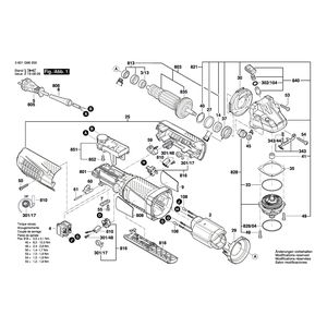 для угловой шлифмашины Bosch GWS 15-125 CIEP 230 V 3601G96200, деталировка 1