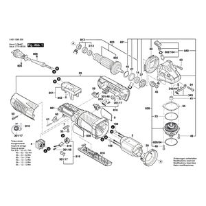 для угловой шлифмашины Bosch GWS 15-125 CIP 230 V 3601G95200, деталировка 1