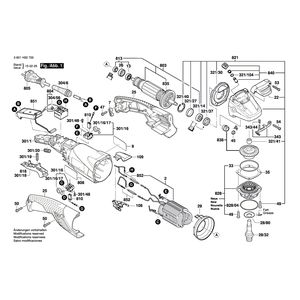 для угловой шлифмашины Bosch GWS 15-125 CITH 230 V 3601H30700, деталировка 1