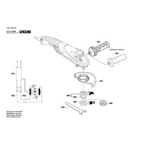 для угловой шлифмашины Bosch GWS 15-150 CIH 230 V 3601H30500, деталировка 2