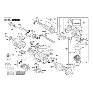 для угловой шлифмашины Bosch GWS 17-125 CIE 230 V 3601G960R0, деталировка 1