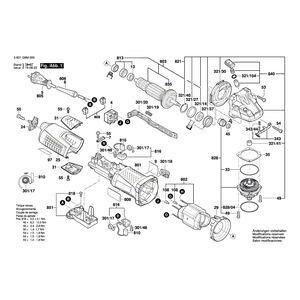 для угловой шлифмашины Bosch GWS 17-125 INOX 230 V 3601G9M000, деталировка 1