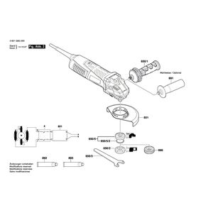 для угловой шлифмашины Bosch GWS 17-150 CI 230 V 3601G9K000, деталировка 2