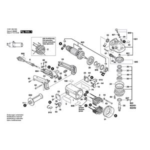 для угловой шлифмашины Bosch GWS 18 U 230 V 0601353003, деталировка 1