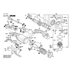 для угловой шлифмашины Bosch GWS 18-125 L 18 V 3601GA3000, деталировка 1