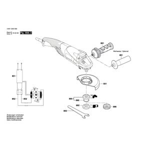 для угловой шлифмашины Bosch GWS 18-125 L 18 V 3601GA3000, деталировка 2