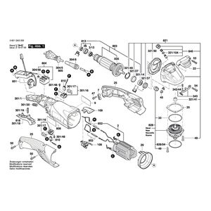 для угловой шлифмашины Bosch GWS 18-125 SL 18 V 3601GA3200, деталировка 1