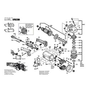 для угловой шлифмашины Bosch GWS 18-180 220 V 0601351003, деталировка 1