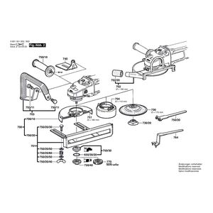 для угловой шлифмашины Bosch GWS 18-180 220 V 0601351003, деталировка 2