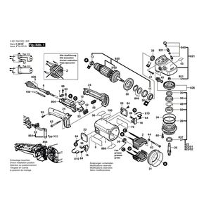 для угловой шлифмашины Bosch GWS 18-230 220 V 0601352003, деталировка 1