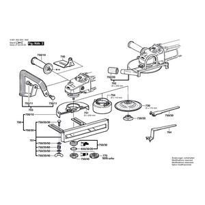 для угловой шлифмашины Bosch GWS 18-230 220 V 0601352003, деталировка 2