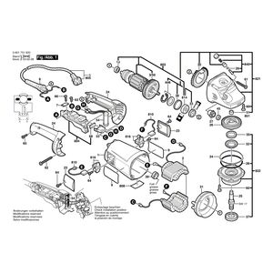 для угловой шлифмашины Bosch GWS 180 J 230 V 0601751920, деталировка 1