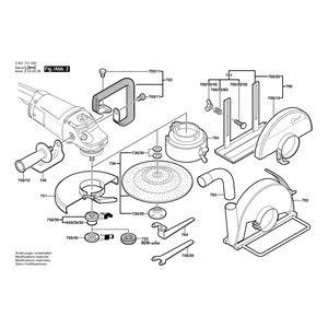 для угловой шлифмашины Bosch GWS 180 J 230 V 0601751920, деталировка 2