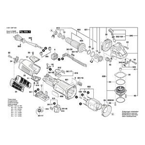 для угловой шлифмашины Bosch GWS 19-125 CIE 230 V 3601G9P000, деталировка 1