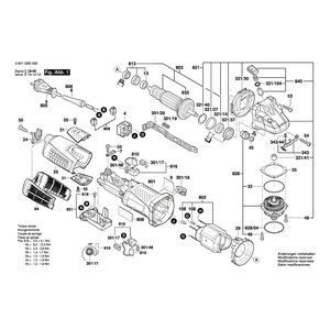 для угловой шлифмашины Bosch GWS 19-125 CIST 230 V 3601G9S000, деталировка 1