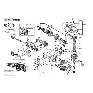 для угловой шлифмашины Bosch GWS 19-180 230 V 0601351103, деталировка 1