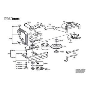 для угловой шлифмашины Bosch GWS 19-180 230 V 0601351103, деталировка 2