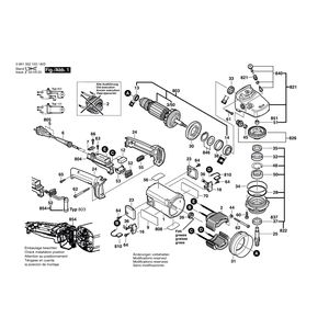 для угловой шлифмашины Bosch GWS 19-230 230 V 0601352103, деталировка 1