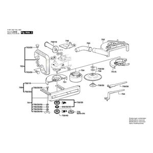 для угловой шлифмашины Bosch GWS 19-230 230 V 0601352103, деталировка 2