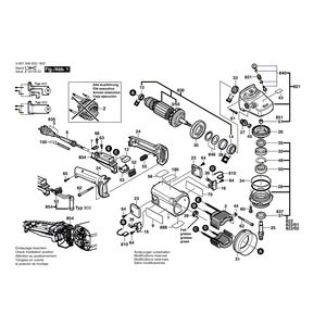 для угловой шлифмашины Bosch GWS 20-180 230 V 0601356003, деталировка 1