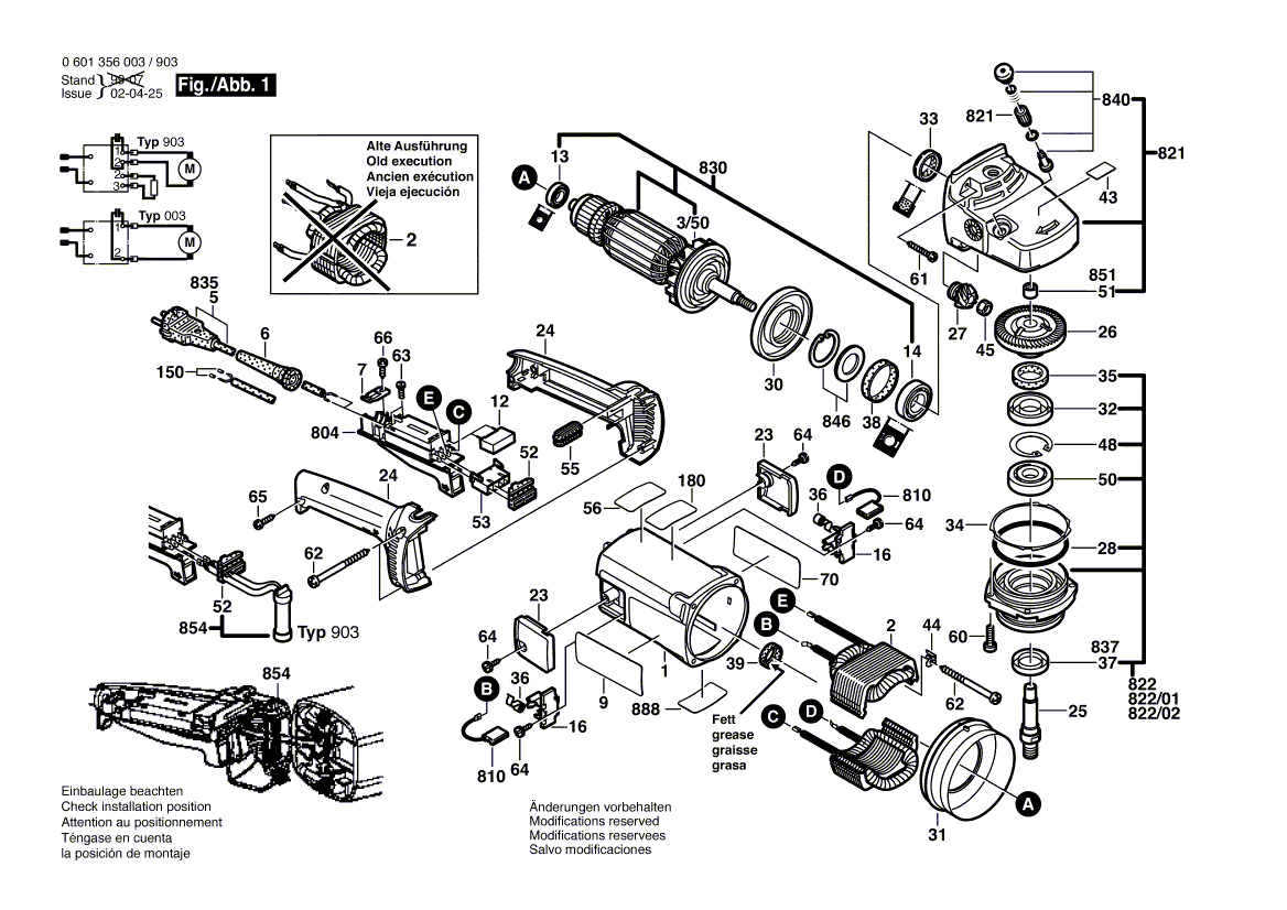 для угловой шлифмашины Bosch GWS 20-180 230 V 0601356003, деталировка 1