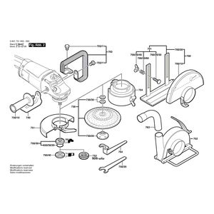 для угловой шлифмашины Bosch GWS 20-180 230 V 0601751003, деталировка 2