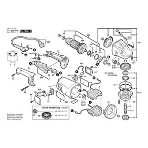 для угловой шлифмашины Bosch GWS 20-180 230 V 0601751020, деталировка 1