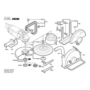 для угловой шлифмашины Bosch GWS 20-180 230 V 0601751020, деталировка 2