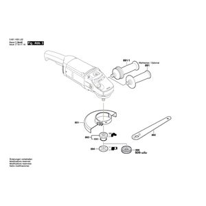 для угловой шлифмашины Bosch GWS 20-180 H 230 V 3601H49L03, деталировка 3